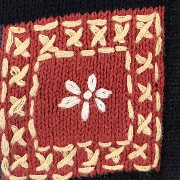 Vintage Y2K Hand Embroidered Zip Cardigan Sweater Med Boho Christopher & Banks - Picture 14 of 15